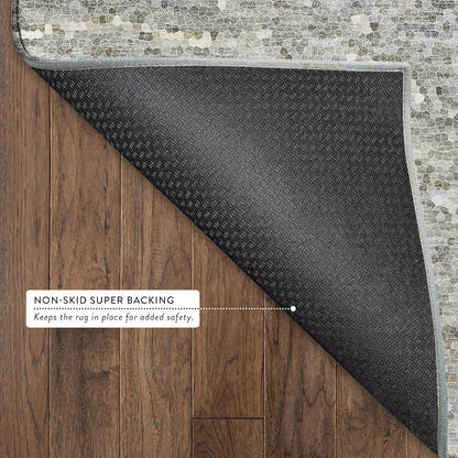Luxury Washable Lumara LM3 Gray 3' x 5' Rug