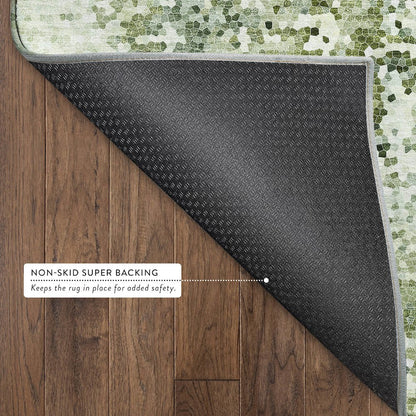 Luxury Washable Lumara LM5 Green 6'6" x 9'6" Rug