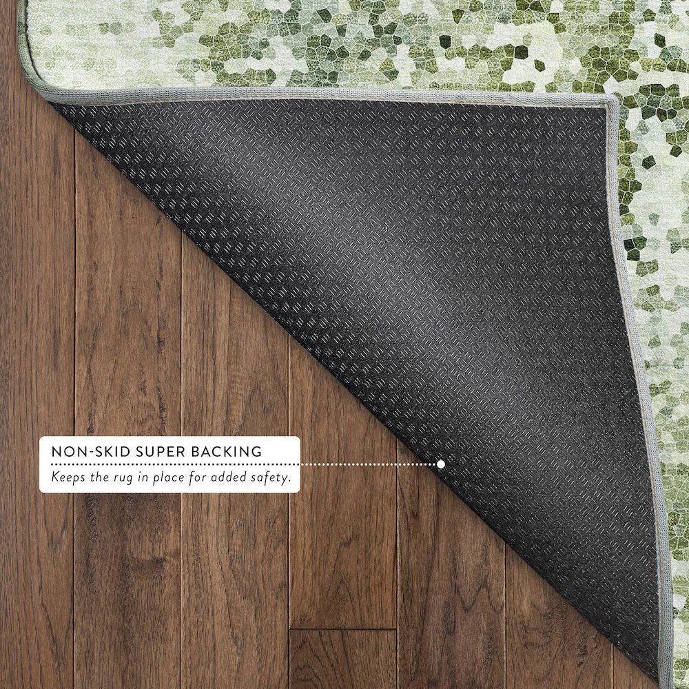 Luxury Washable Lumara LM5 Green 8' x 8' Round Rug
