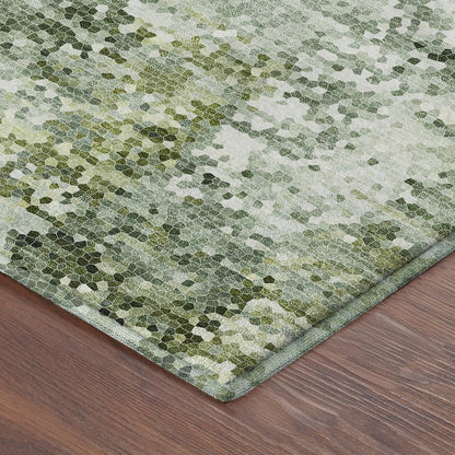 Luxury Washable Lumara LM5 Green 8' x 8' Round Rug