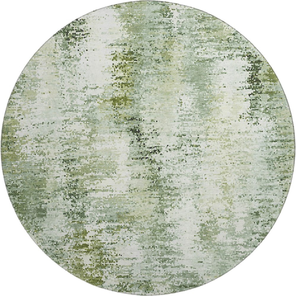 Luxury Washable Lumara LM5 Green 8' x 8' Round Rug