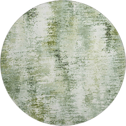 Luxury Washable Lumara LM5 Green 8' x 8' Round Rug