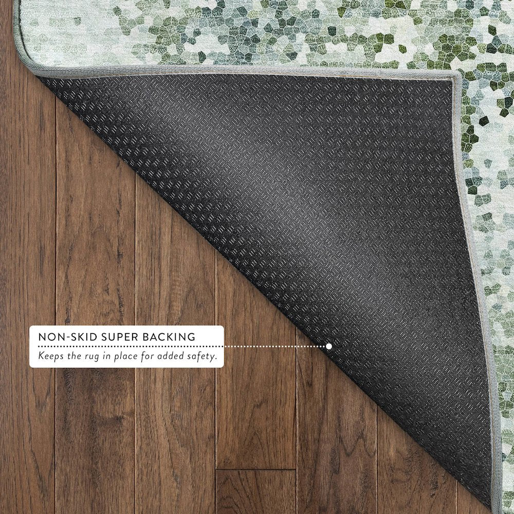 Luxury Washable Lumara LM5 Green 8' x 8' Round Rug