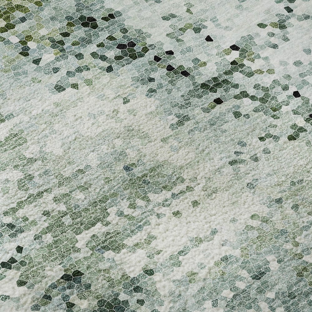 Luxury Washable Lumara LM5 Green 8' x 8' Round Rug