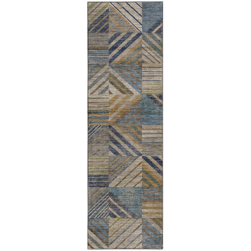 Machine Washable Nexus NX2 Blue 2'3" x 7'6" Runner Rug