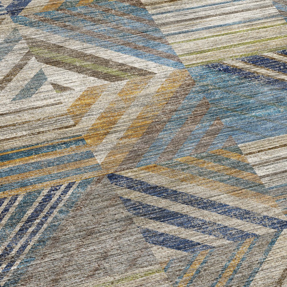 Machine Washable Nexus NX2 Blue 8' x 8' Round Rug