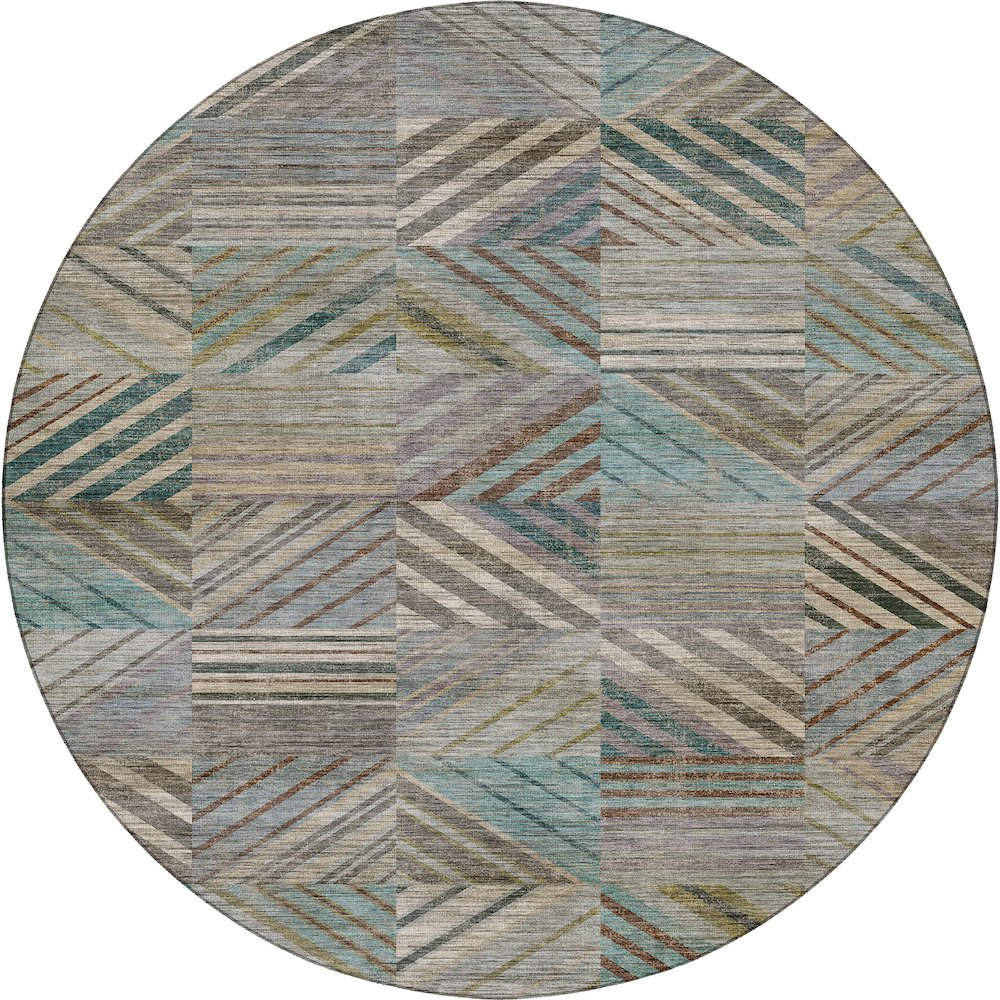 Machine Washable Nexus NX2 Teal 8' x 8' Round Rug