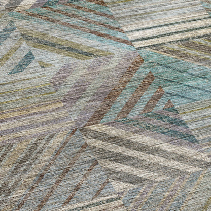 Machine Washable Nexus NX2 Teal 8' x 8' Round Rug