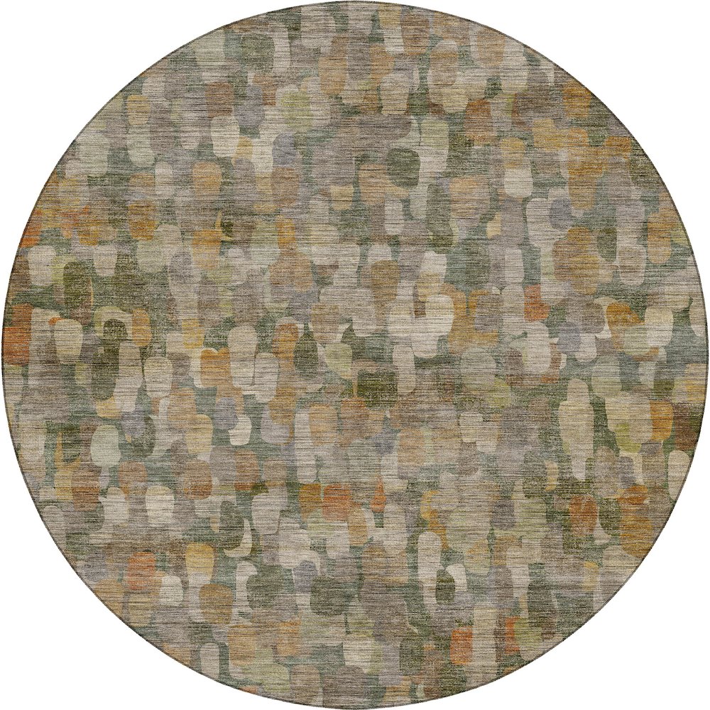 Machine Washable Nexus NX4 Green 8' x 8' Round Rug