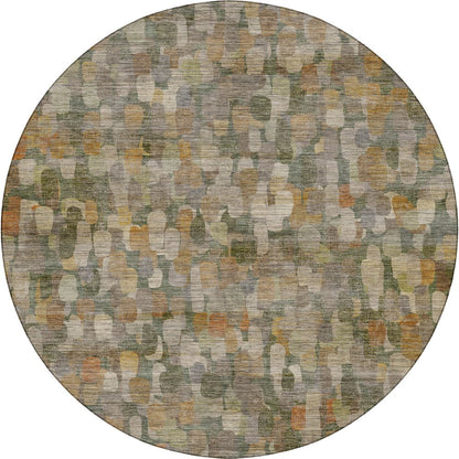 Machine Washable Nexus NX4 Green 8' x 8' Round Rug