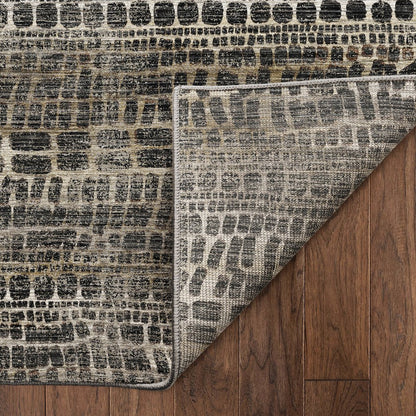 Machine Washable Nexus NX5 Black 8' x 8' Round Rug