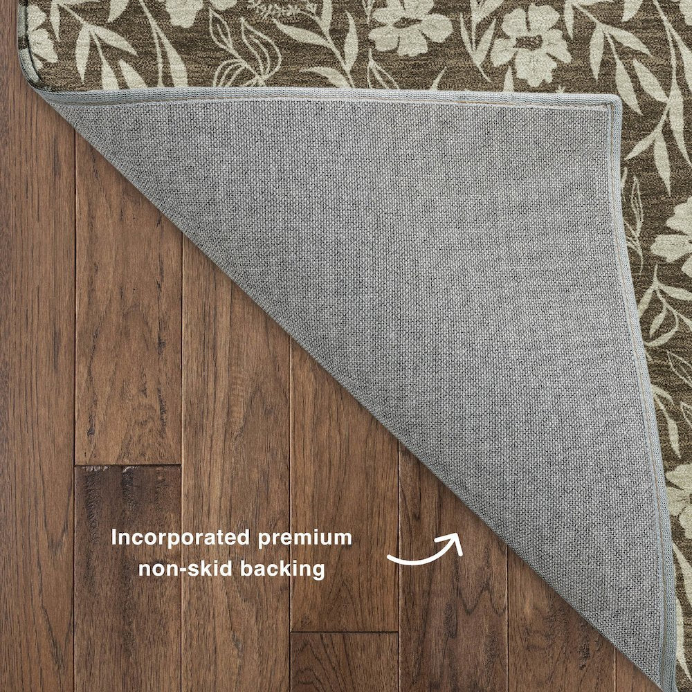Luxury Washable Indoor/Outdoor Soft Essentials SE4 Brown 8' x 8' Rug