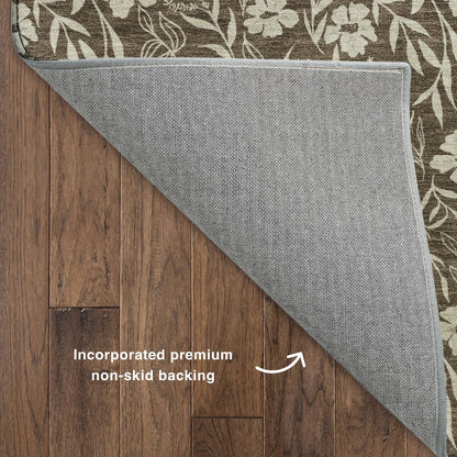 Luxury Washable Indoor/Outdoor Soft Essentials SE4 Brown 8' x 8' Rug