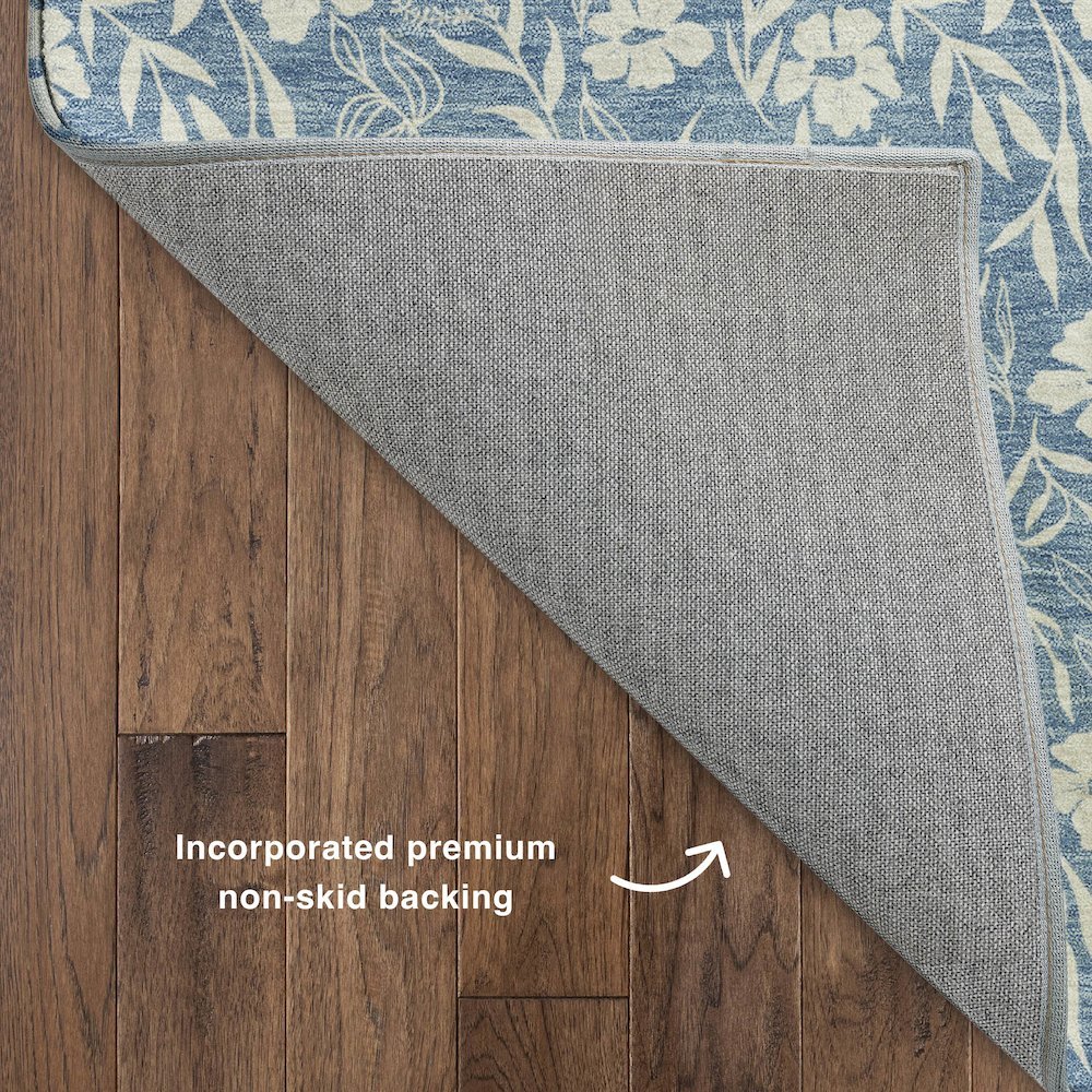 Luxury Washable Indoor/Outdoor Soft Essentials SE4 Blue 8' x 8' Rug