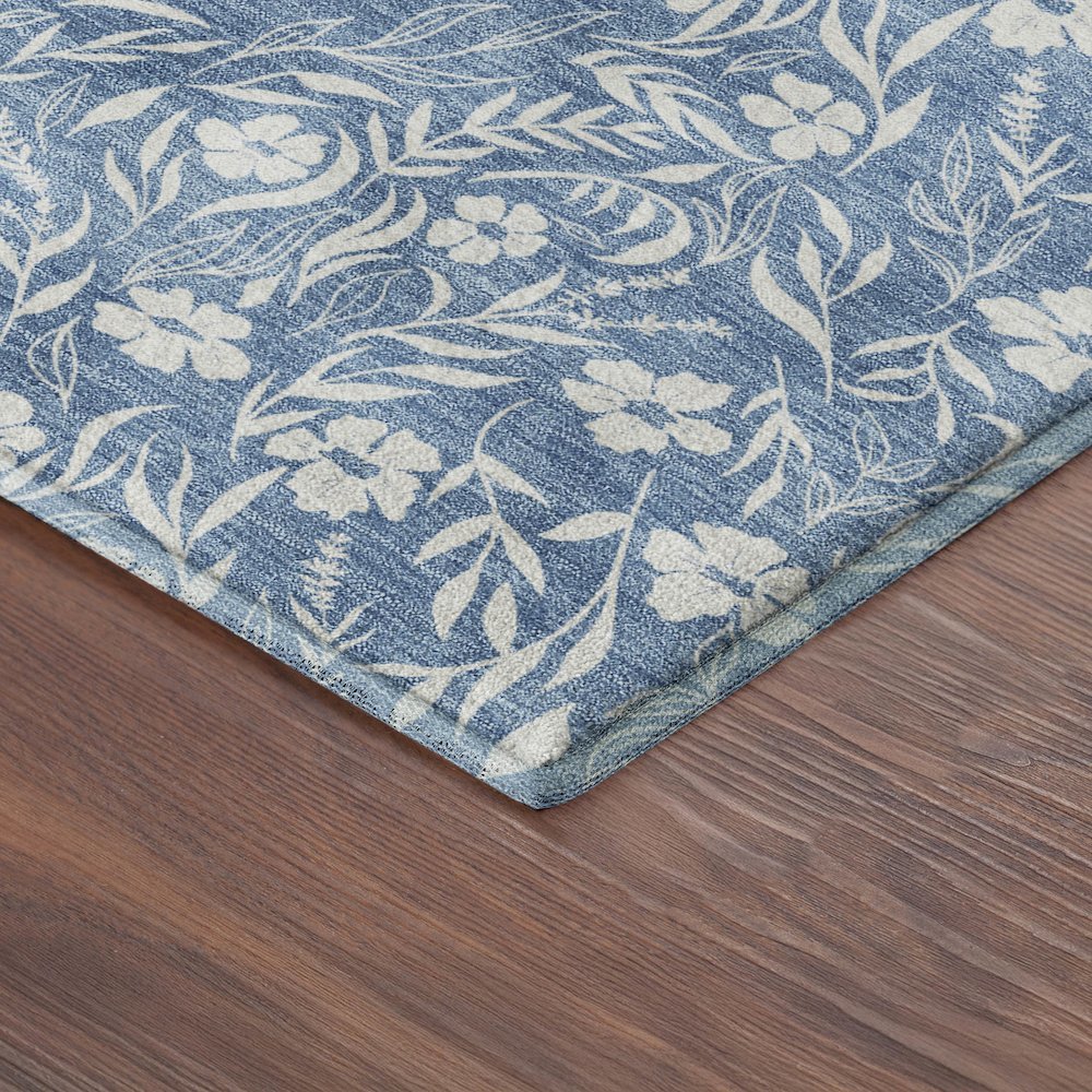 Luxury Washable Indoor/Outdoor Soft Essentials SE4 Blue 8' x 8' Rug