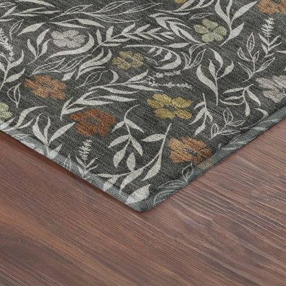 Luxury Washable Indoor/Outdoor Soft Essentials SE4 Gray 5' x 7'6" Rug