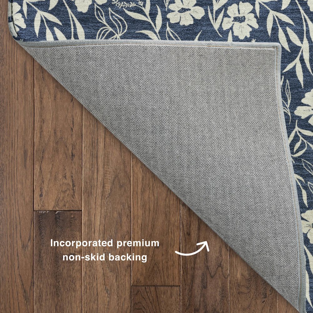 Luxury Washable Indoor/Outdoor Soft Essentials SE4 Blue 8' x 8' Rug