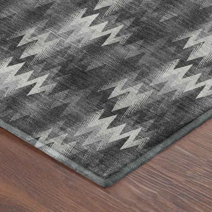 Luxury Washable Soft Essentials SE5 Black 8' x 8' Round Rug