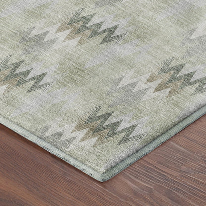 Luxury Washable Soft Essentials SE5 Green 2'3" x 7'6" Runner Rug