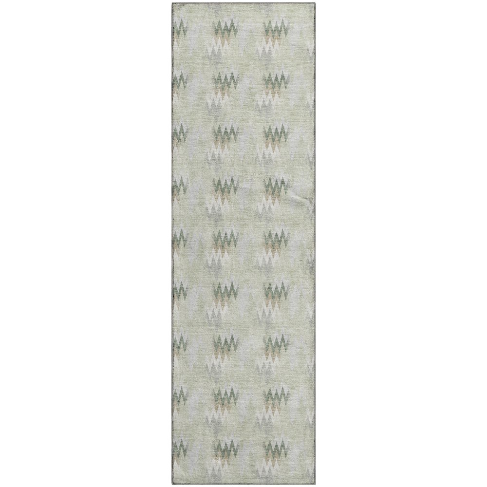 Luxury Washable Soft Essentials SE5 Green 2'3" x 7'6" Runner Rug