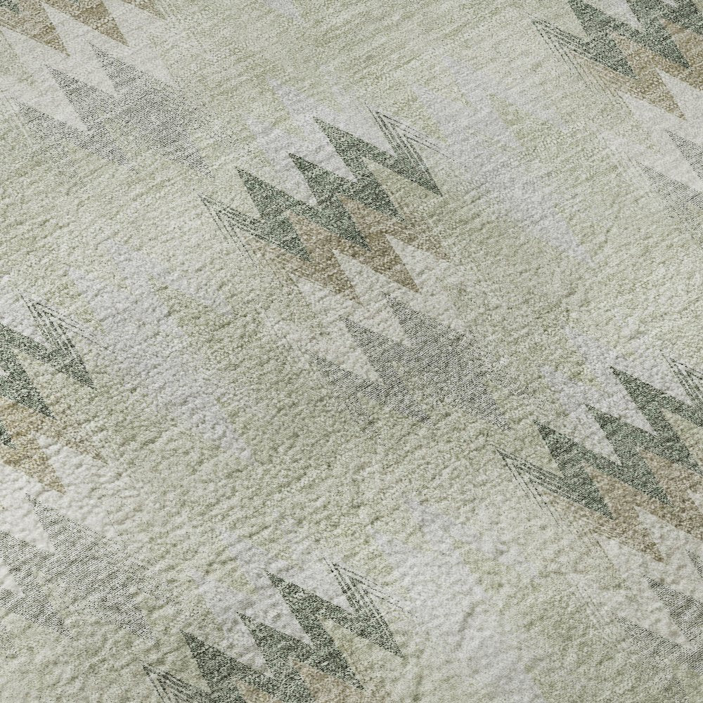 Luxury Washable Soft Essentials SE5 Green 3' x 5' Rug