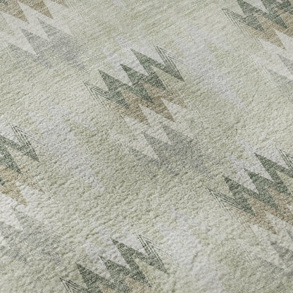 Luxury Washable Soft Essentials SE5 Green 3' x 5' Rug
