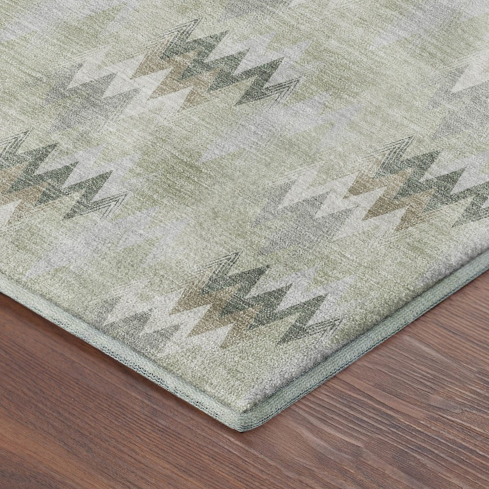 Luxury Washable Soft Essentials SE5 Green 5' x 7'6" Rug