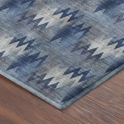 Luxury Washable Soft Essentials SE5 Blue 9' x 12' Rug