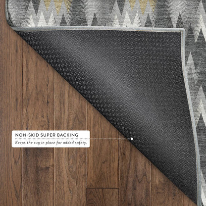 Luxury Washable Soft Essentials SE5 Gray 2'3" x 7'6" Runner Rug