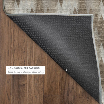 Luxury Washable Soft Essentials SE5 Brown 3' x 5' Rug