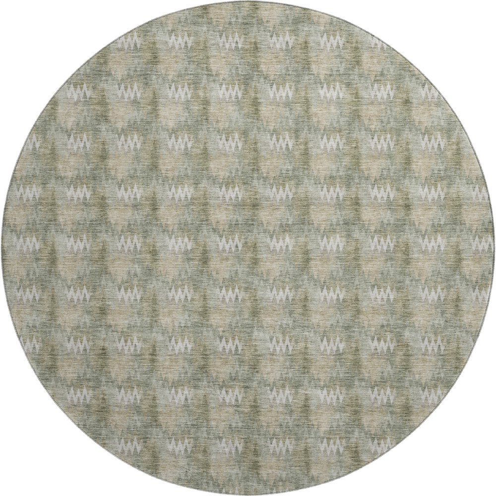 Luxury Washable Soft Essentials SE5 Green 8' x 8' Round Rug