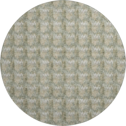 Luxury Washable Soft Essentials SE5 Green 8' x 8' Round Rug