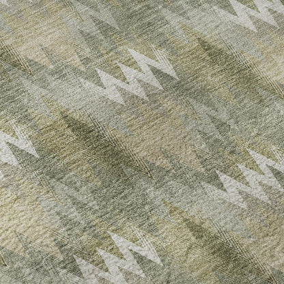 Luxury Washable Soft Essentials SE5 Green 8' x 8' Round Rug