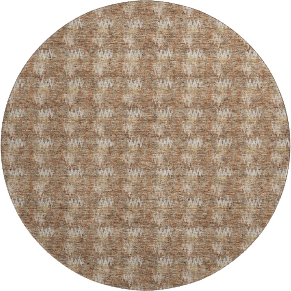 Luxury Washable Soft Essentials SE5 Orange 8' x 8' Round Rug