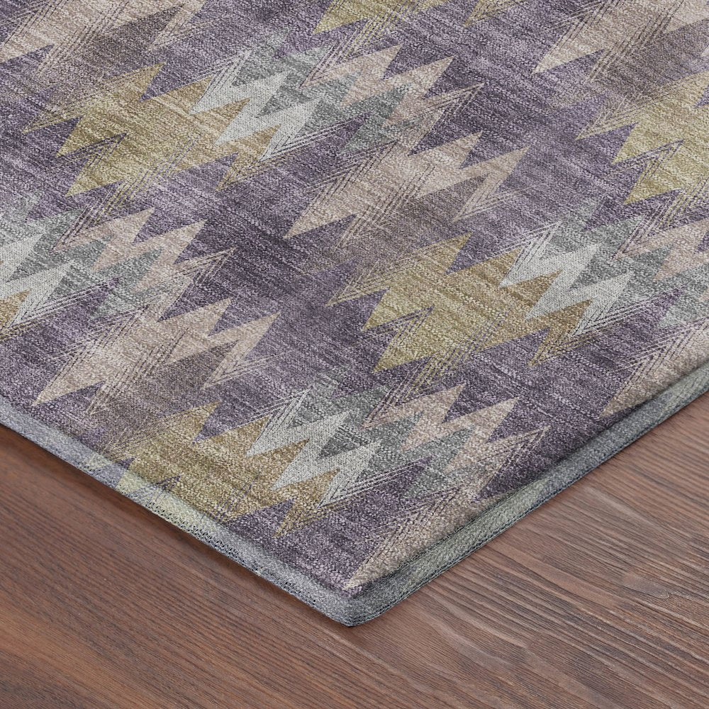 Luxury Washable Soft Essentials SE5 Purple 2'3" x 7'6" Runner Rug