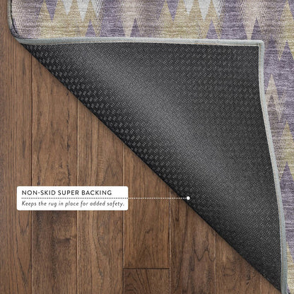 Luxury Washable Soft Essentials SE5 Purple 8' x 8' Round Rug