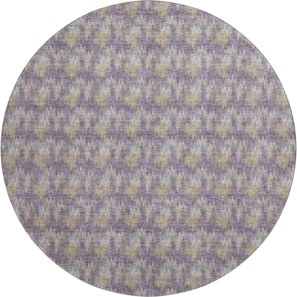 Luxury Washable Soft Essentials SE5 Purple 8' x 8' Round Rug