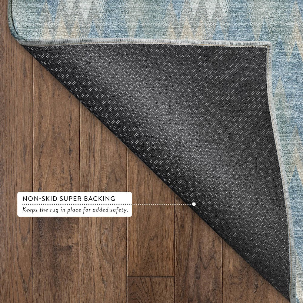 Luxury Washable Soft Essentials SE5 Teal 2'3" x 7'6" Runner Rug