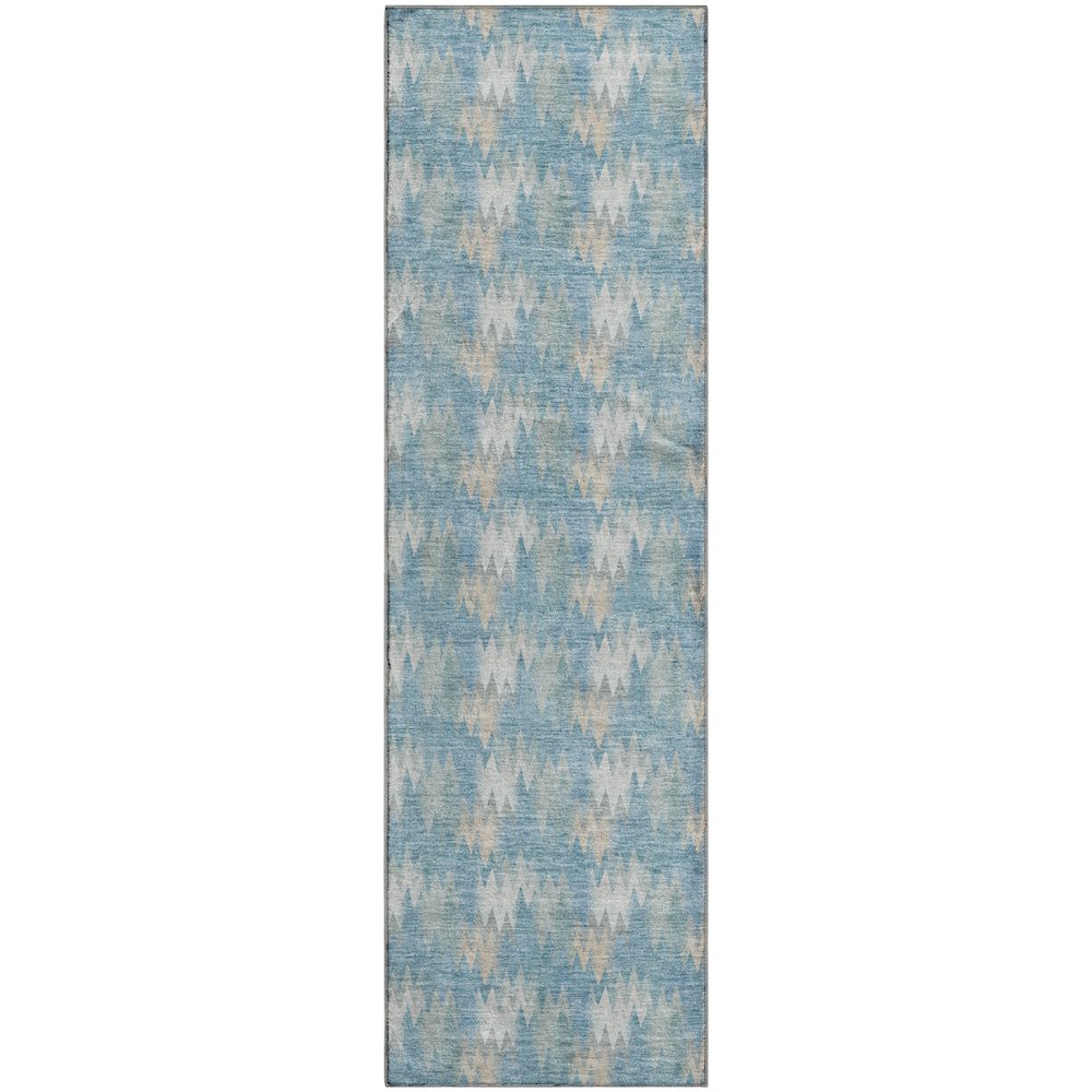 Luxury Washable Soft Essentials SE5 Teal 2'3" x 7'6" Runner Rug
