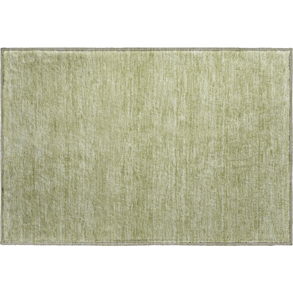 Luxury Washable Soft Essentials SE6 Green 1'8" x 2'6" Rug