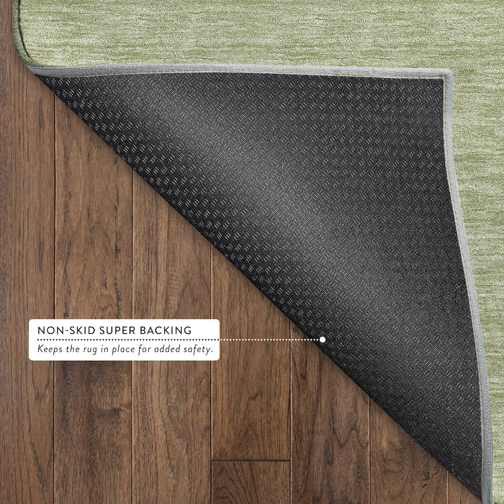 Luxury Washable Soft Essentials SE6 Green 8' x 8' Round Rug