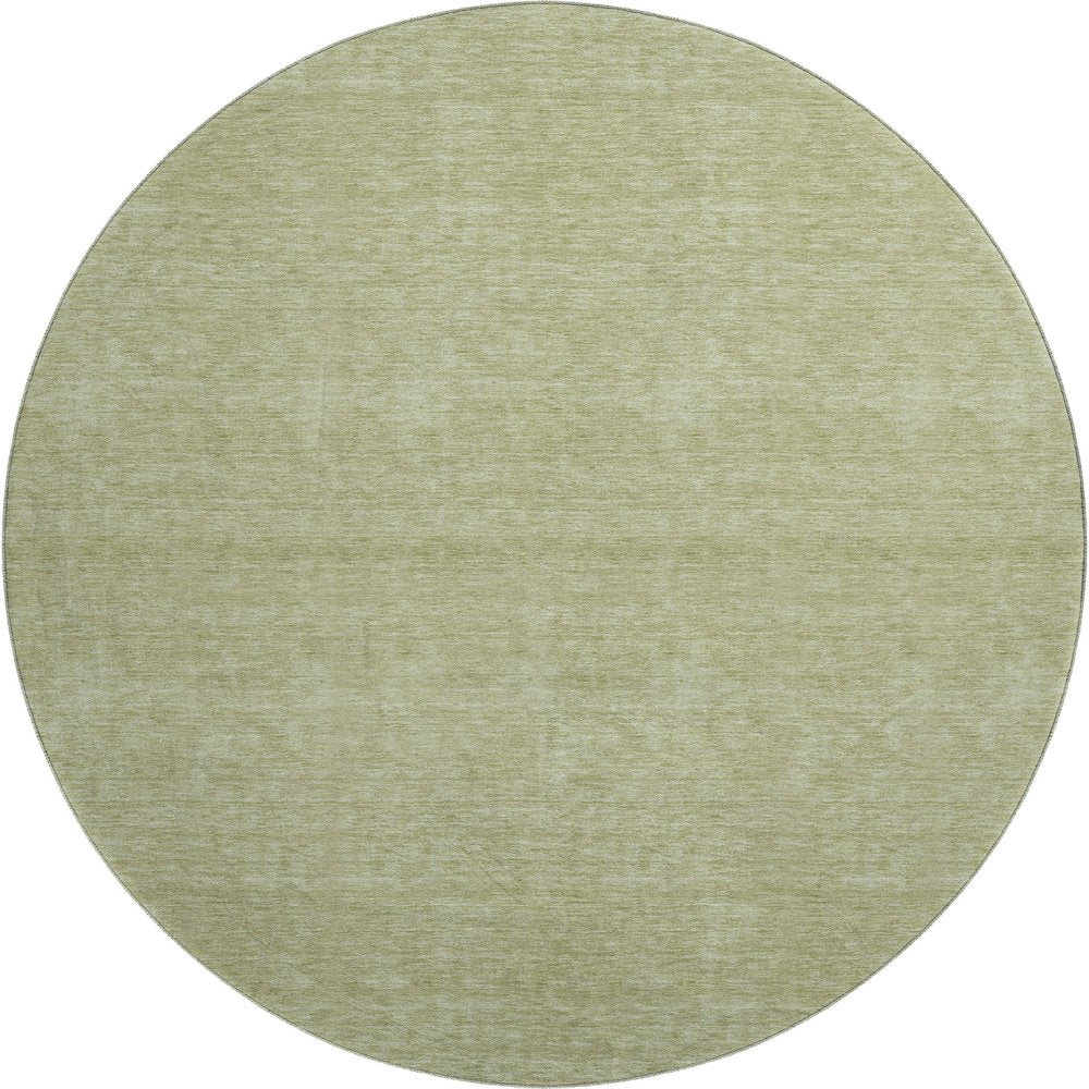Luxury Washable Soft Essentials SE6 Green 8' x 8' Round Rug