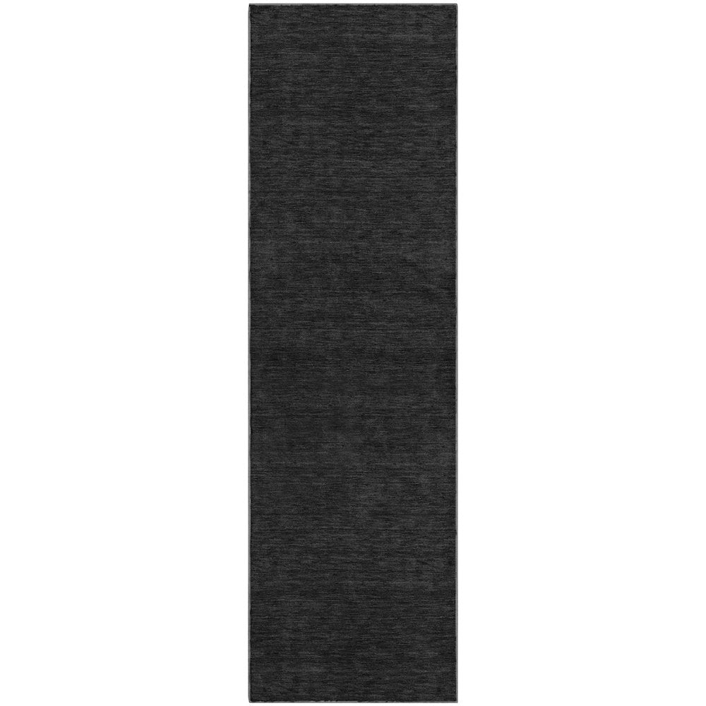 Luxury Washable Soft Essentials SE6 Black 2'3" x 7'6" Runner Rug