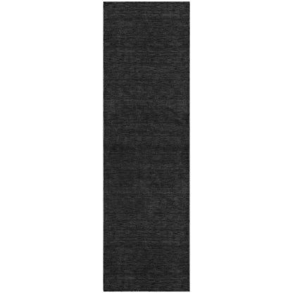 Luxury Washable Soft Essentials SE6 Black 2'3" x 7'6" Runner Rug