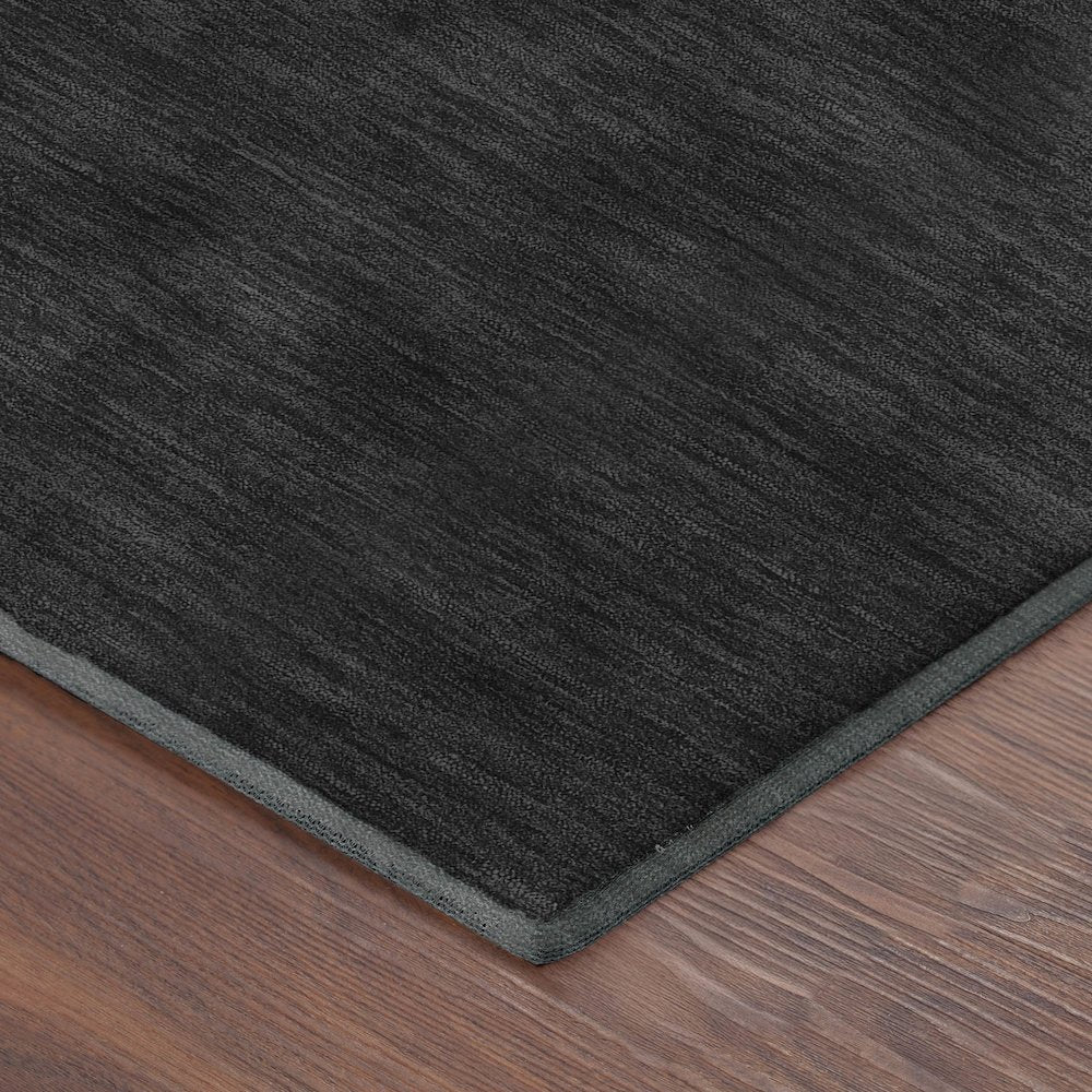 Luxury Washable Soft Essentials SE6 Black 9' x 12' Rug