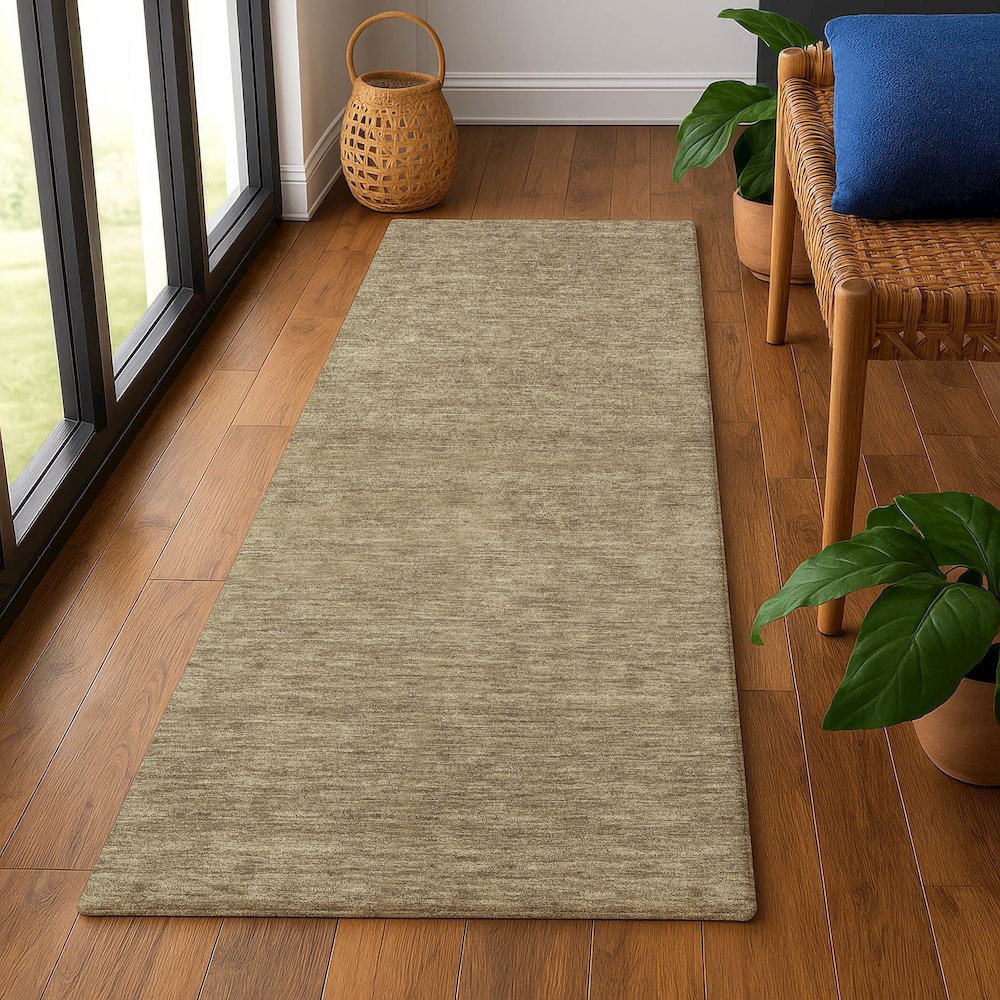 Luxury Washable Soft Essentials SE6 Brown 2'3" x 7'6" Runner Rug
