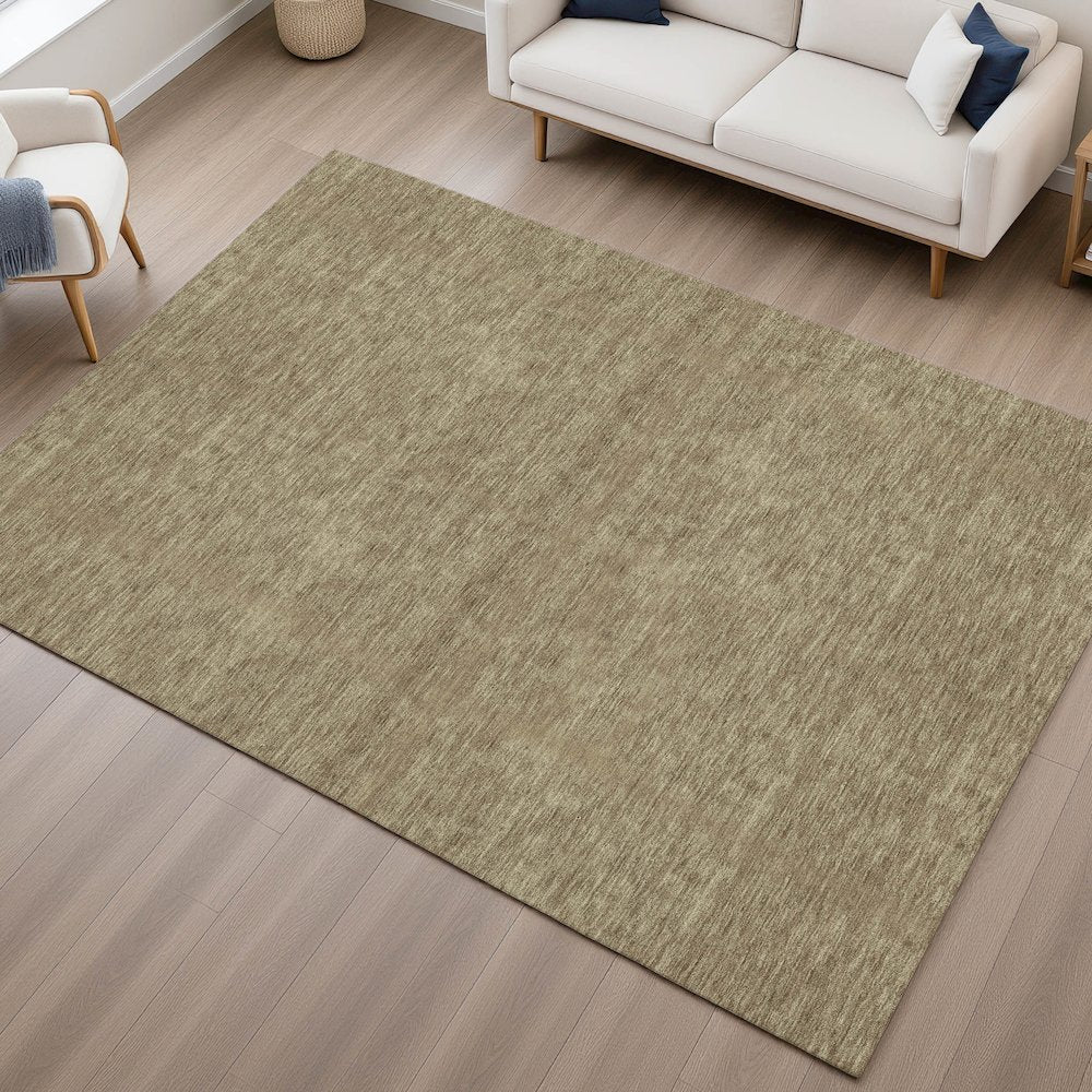 Luxury Washable Soft Essentials SE6 Brown 3' x 5' Rug