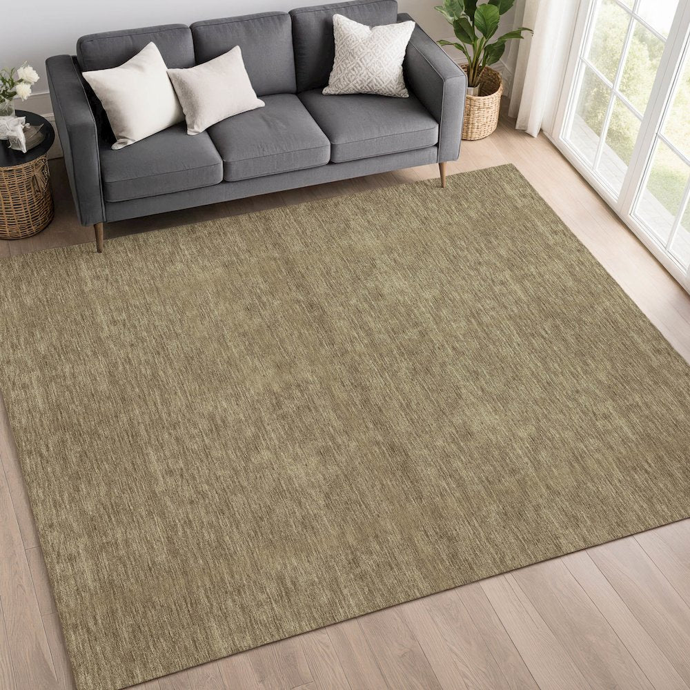 Luxury Washable Soft Essentials SE6 Brown 3' x 5' Rug
