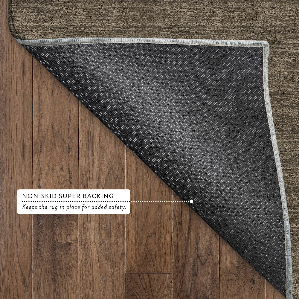 Luxury Washable Soft Essentials SE6 Brown 2'3" x 7'6" Runner Rug