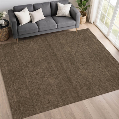 Luxury Washable Soft Essentials SE6 Brown 5' x 7'6" Rug